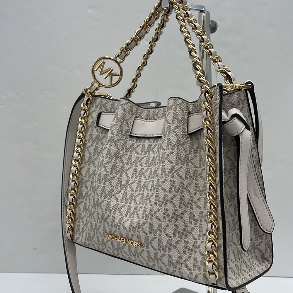 Michael Kors MINA Sm MINI Belted Chain Shoulder Crossbody Bag 
Light Cream Multi - Picture 8 of 16